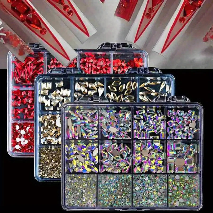 12 Grid/Box 3D Nail Gems