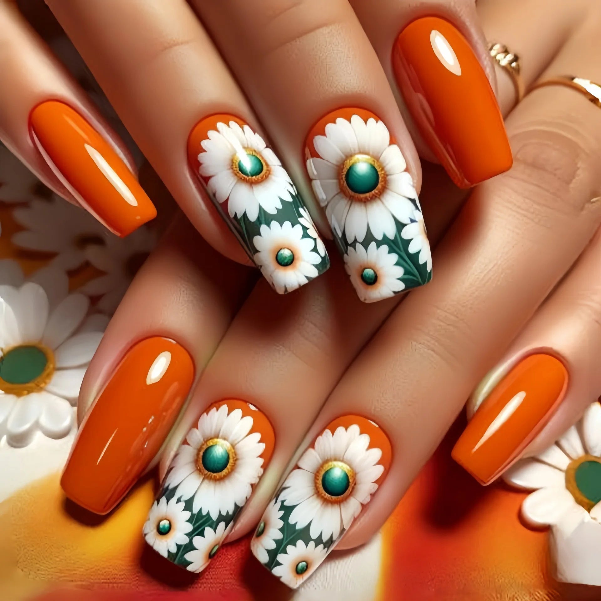 24pcs/set Short Medium fake nails