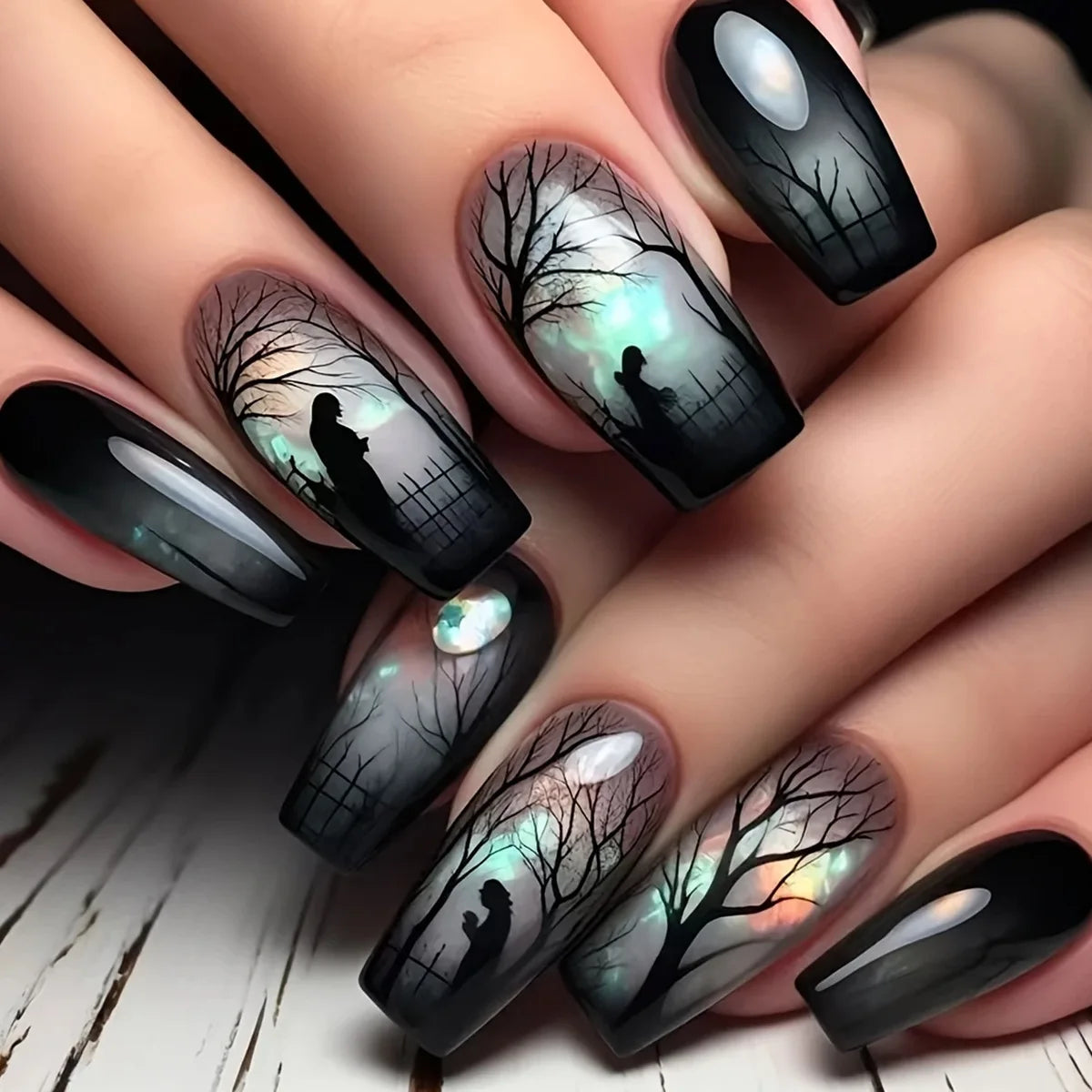 24pcs/set Medium fake nails for