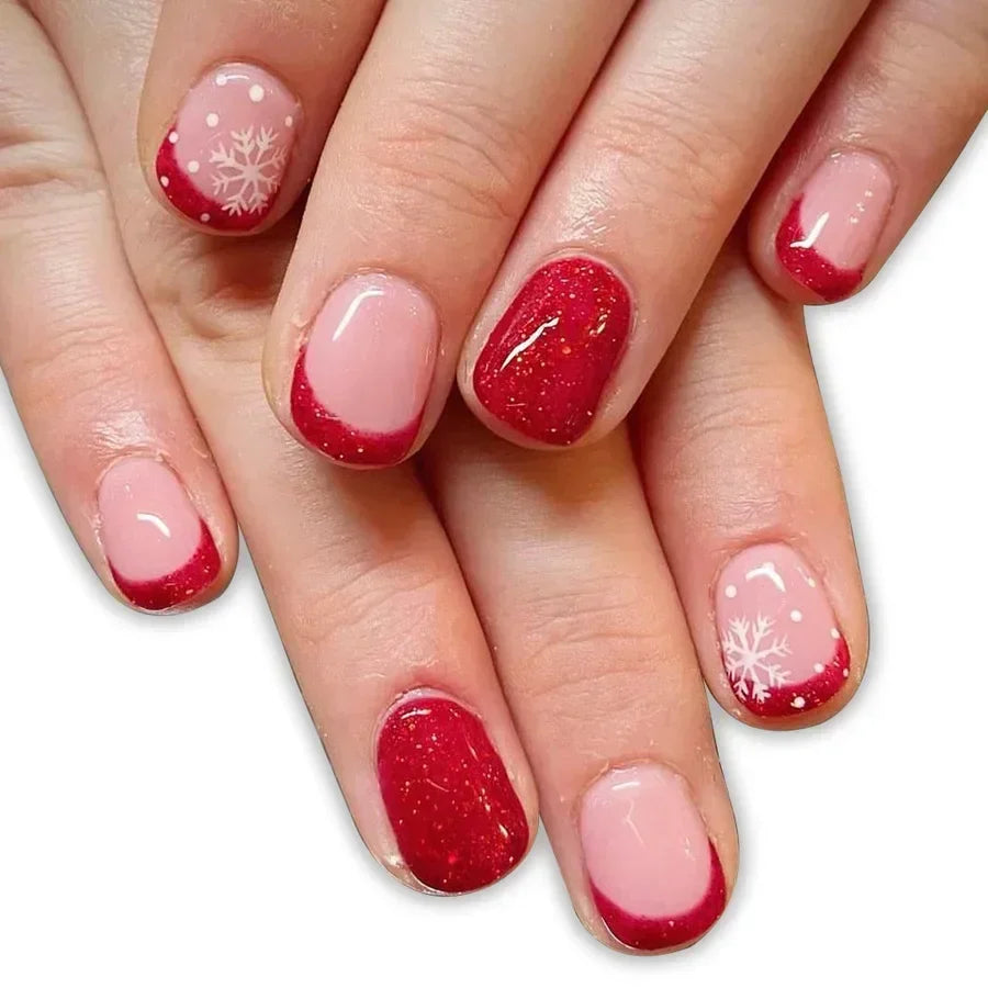 24Pcs Short Oval Press-On Nails