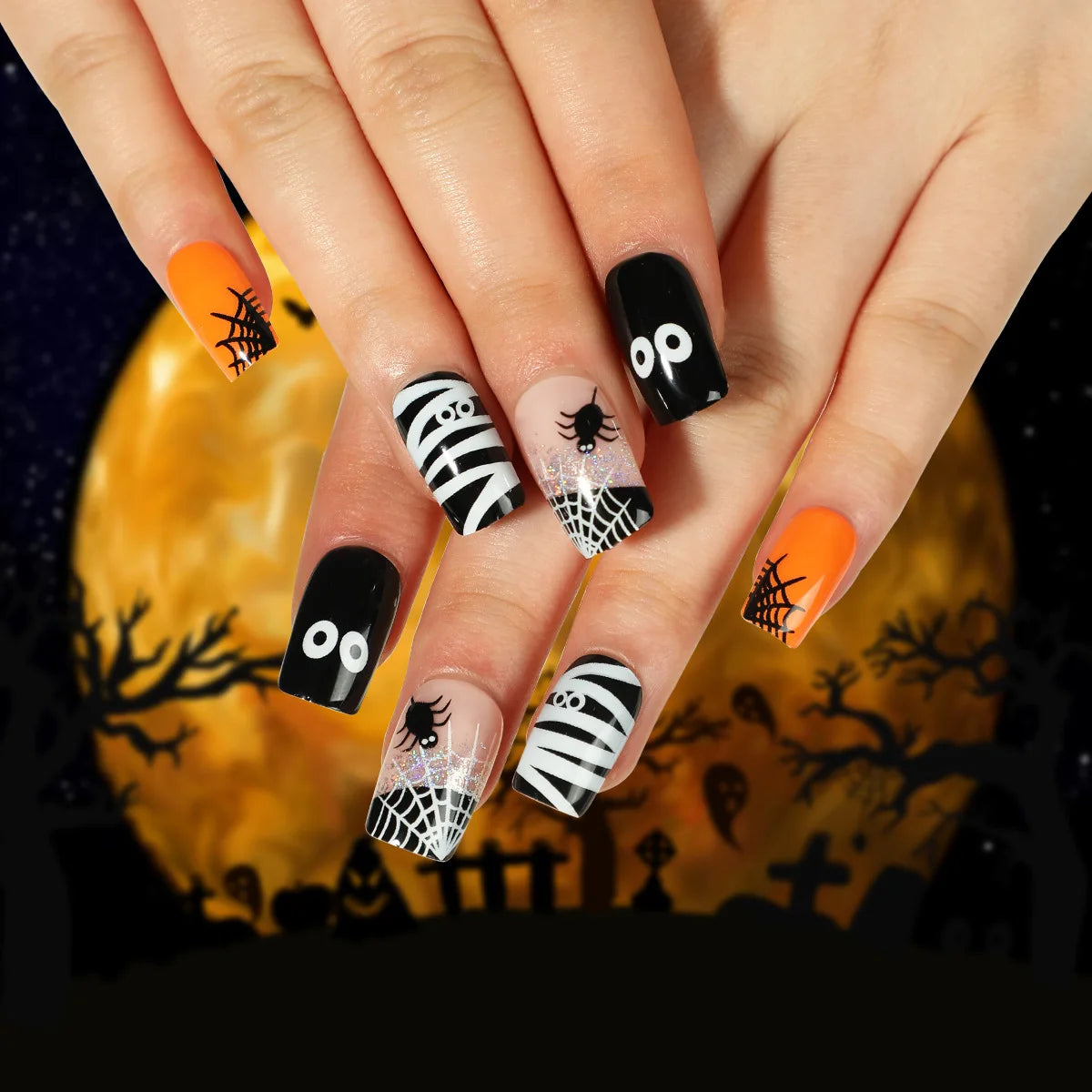24pcsHalloween Fake Nails