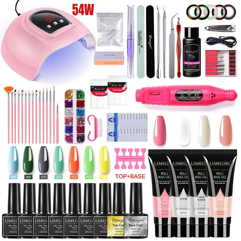 Nail Extension Kit Acrylic Gel Polish Nail with UV LED