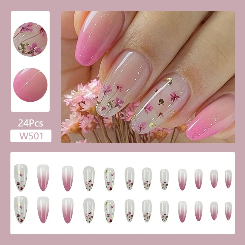 24Pcs/Set Cute and Playful Wearing False Nails