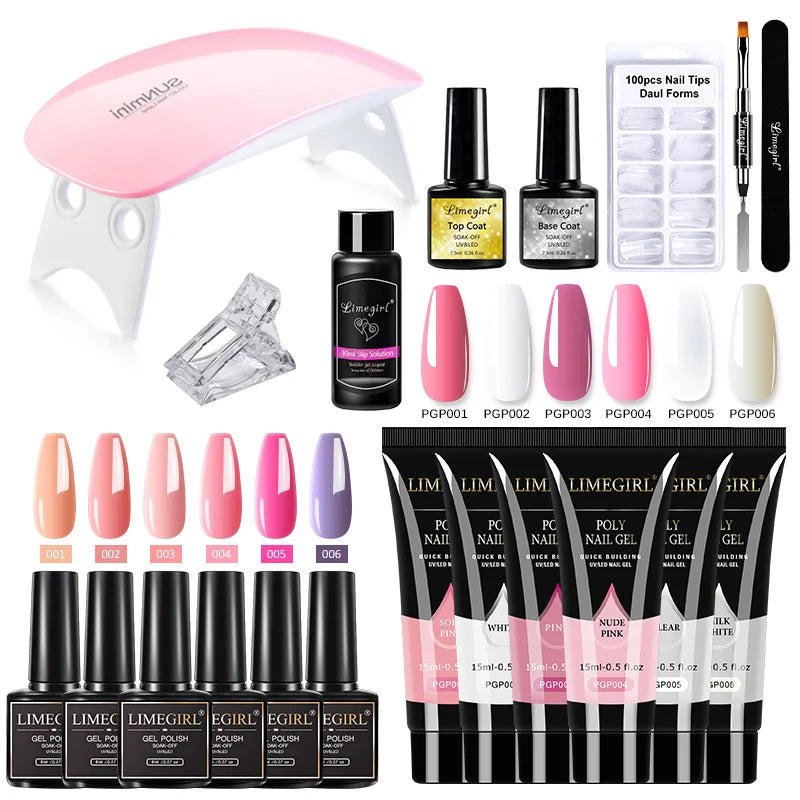 Nail Extension Kit Acrylic Gel Polish Nail with UV LED