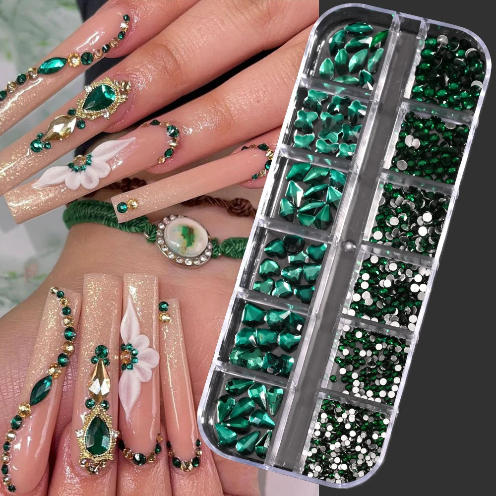 100/50cm Long Luxury Crystal Chain Nail