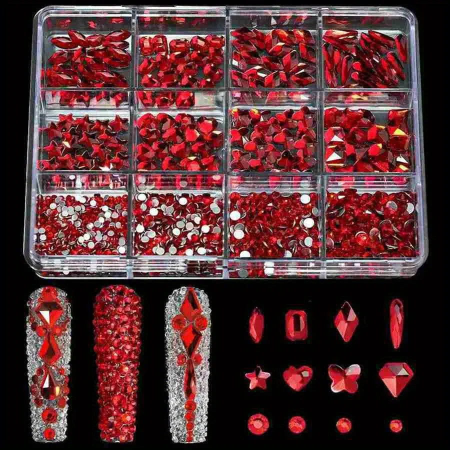 12 Grid/Box 3D Nail Gems