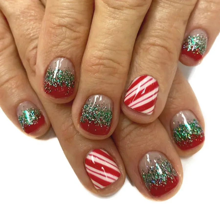 24Pcs Short Oval Press-On Nails