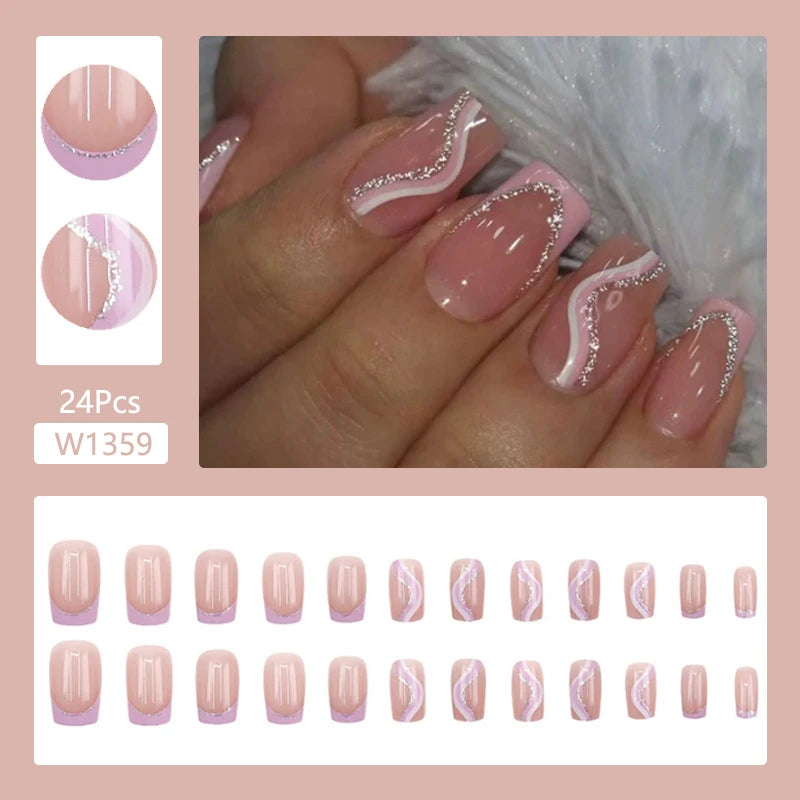 24Pcs/Set Cute and Playful Wearing False Nails