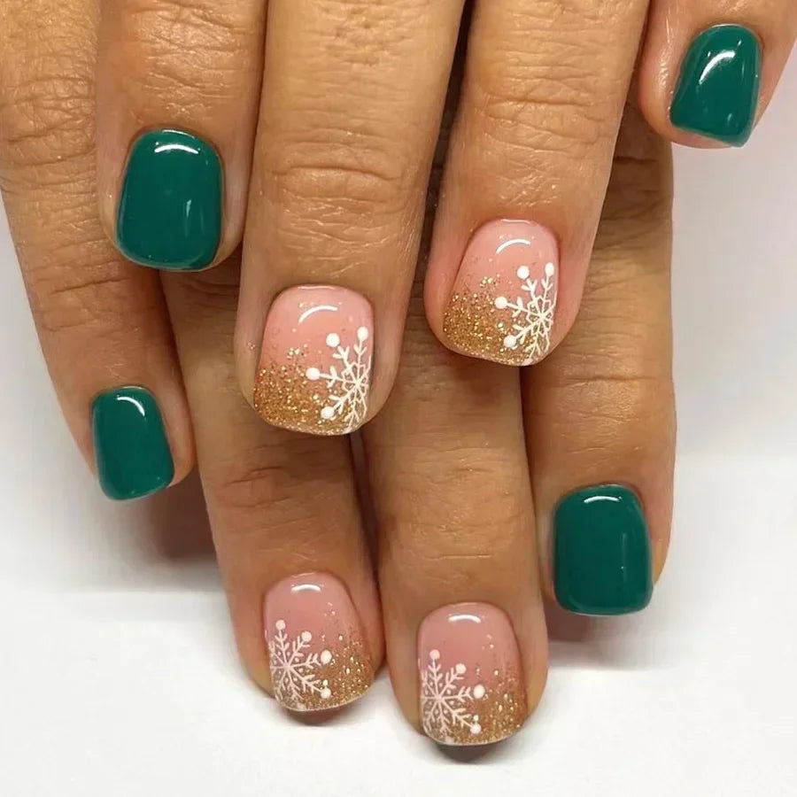 24Pcs Short Oval Press-On Nails