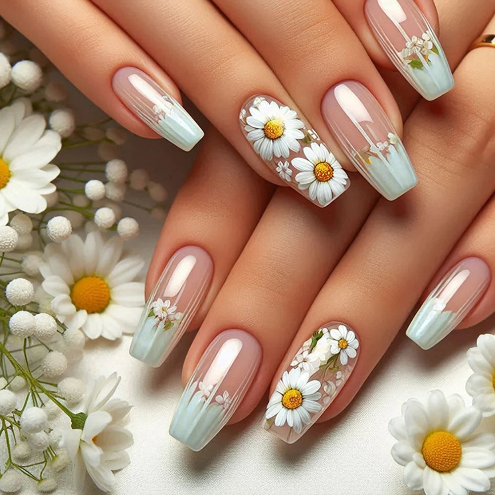 24pcs/set Short Medium fake nails