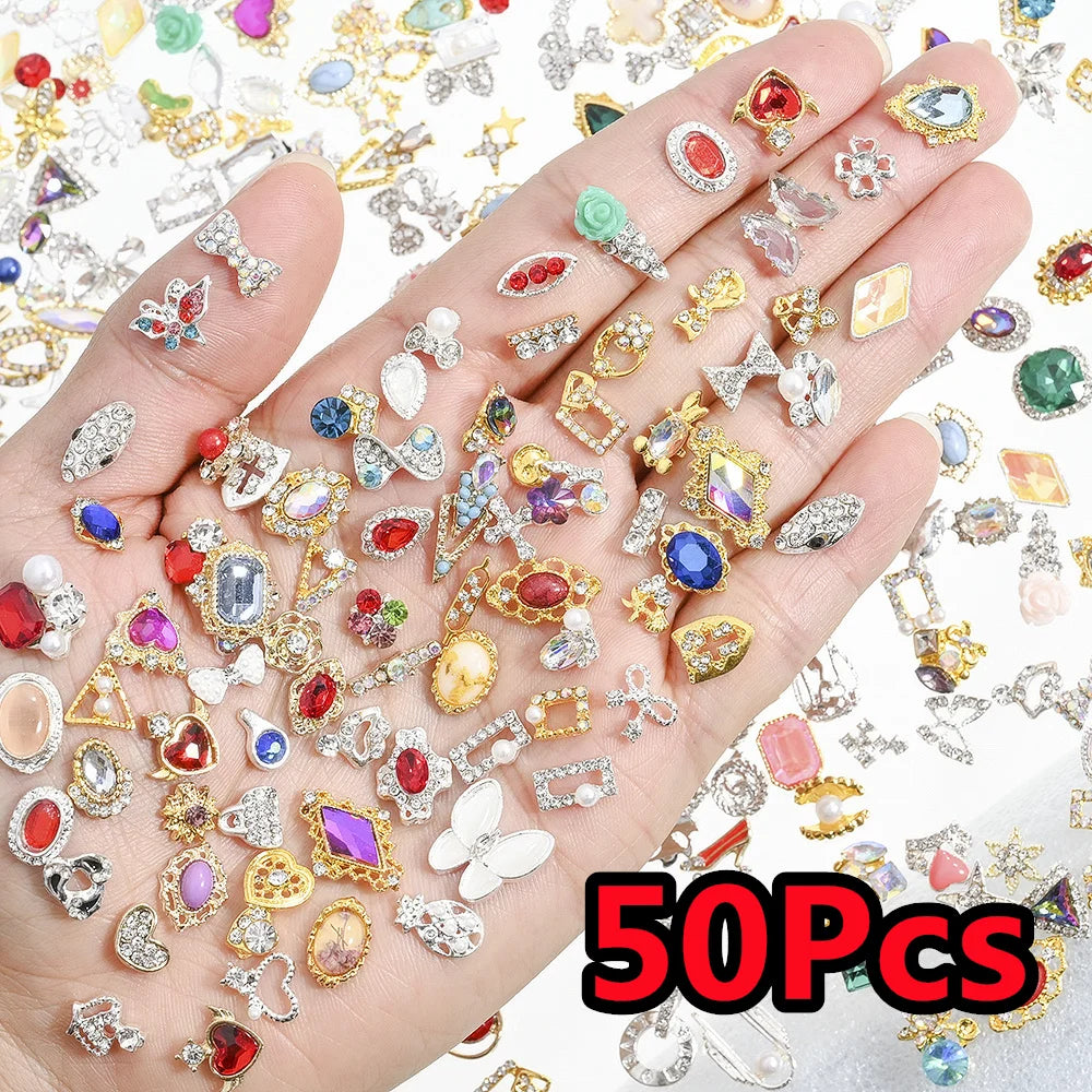 50Pcs 3D Mixed Random Luxury Nail