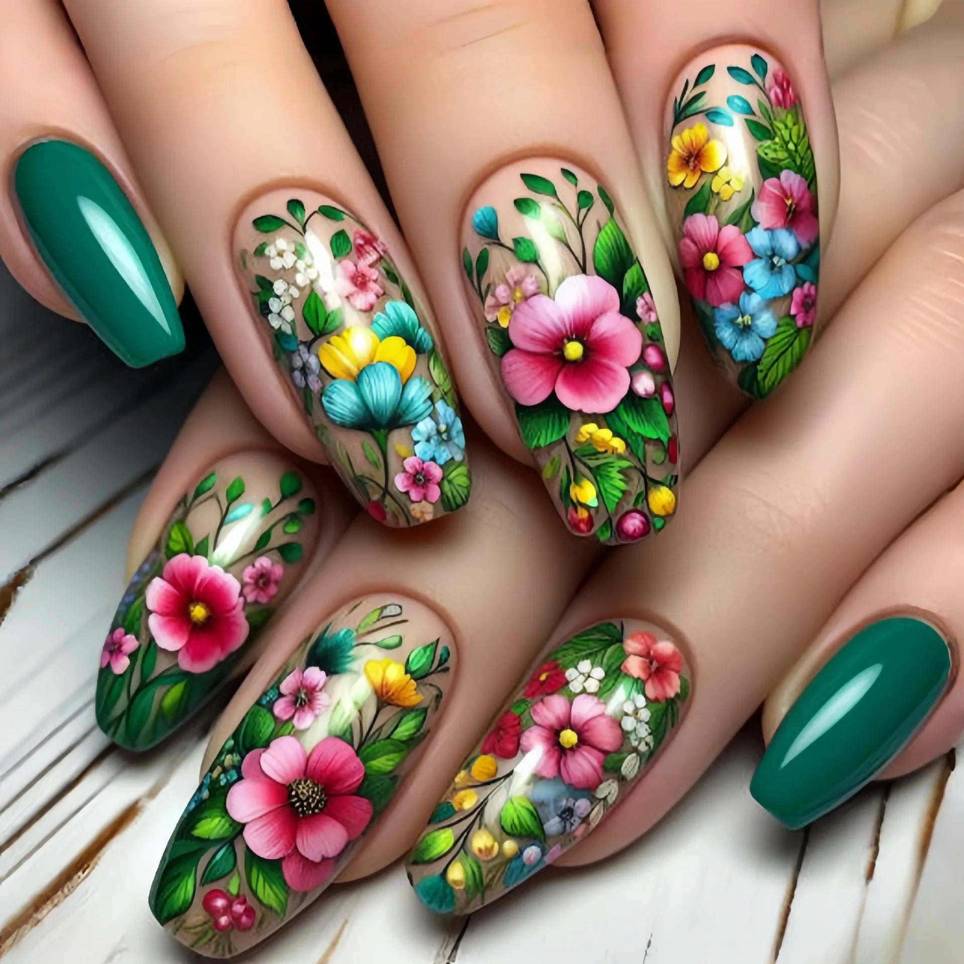 24pcs/set Short Medium fake nails