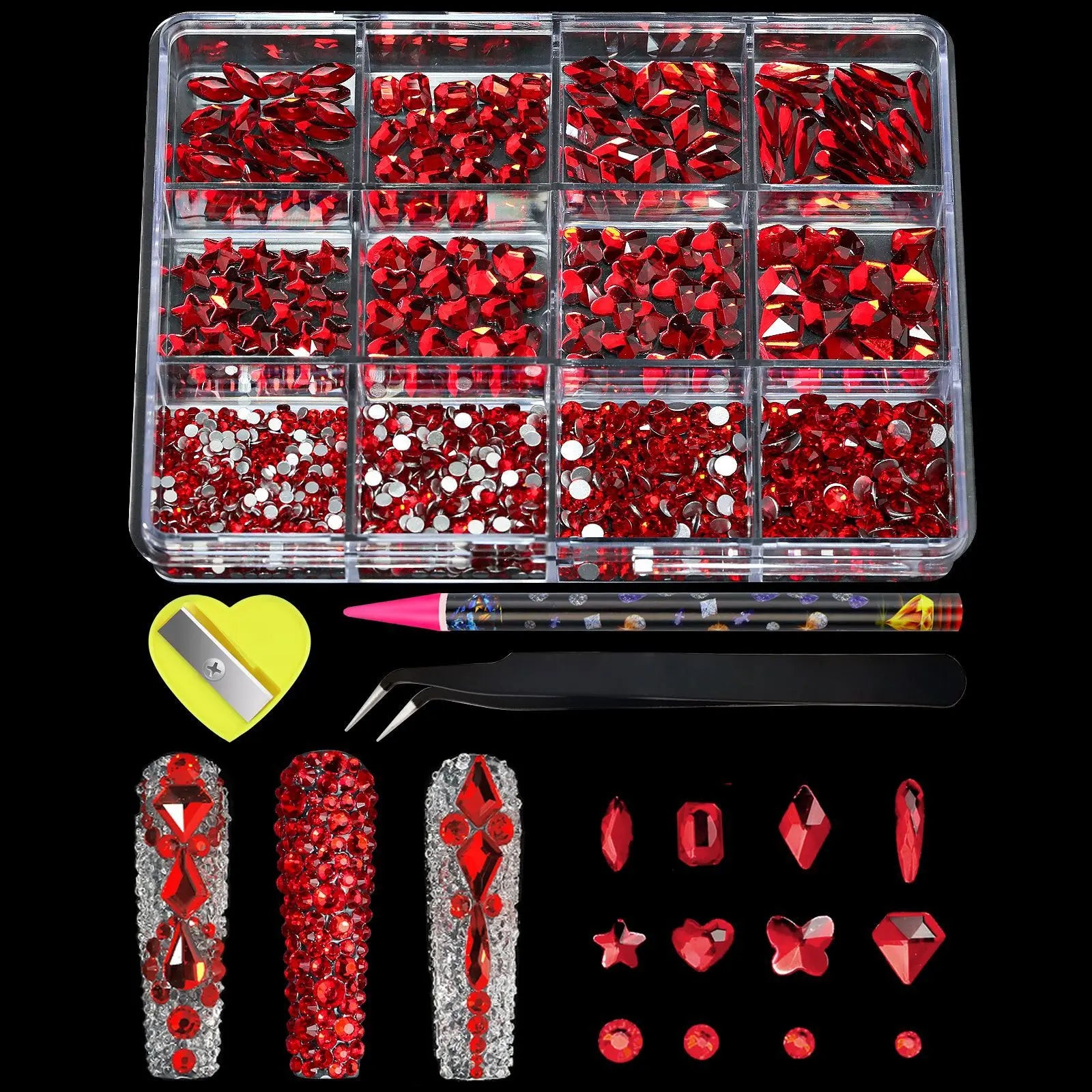 12Grids Flat Bottom Rhinstones For Nails