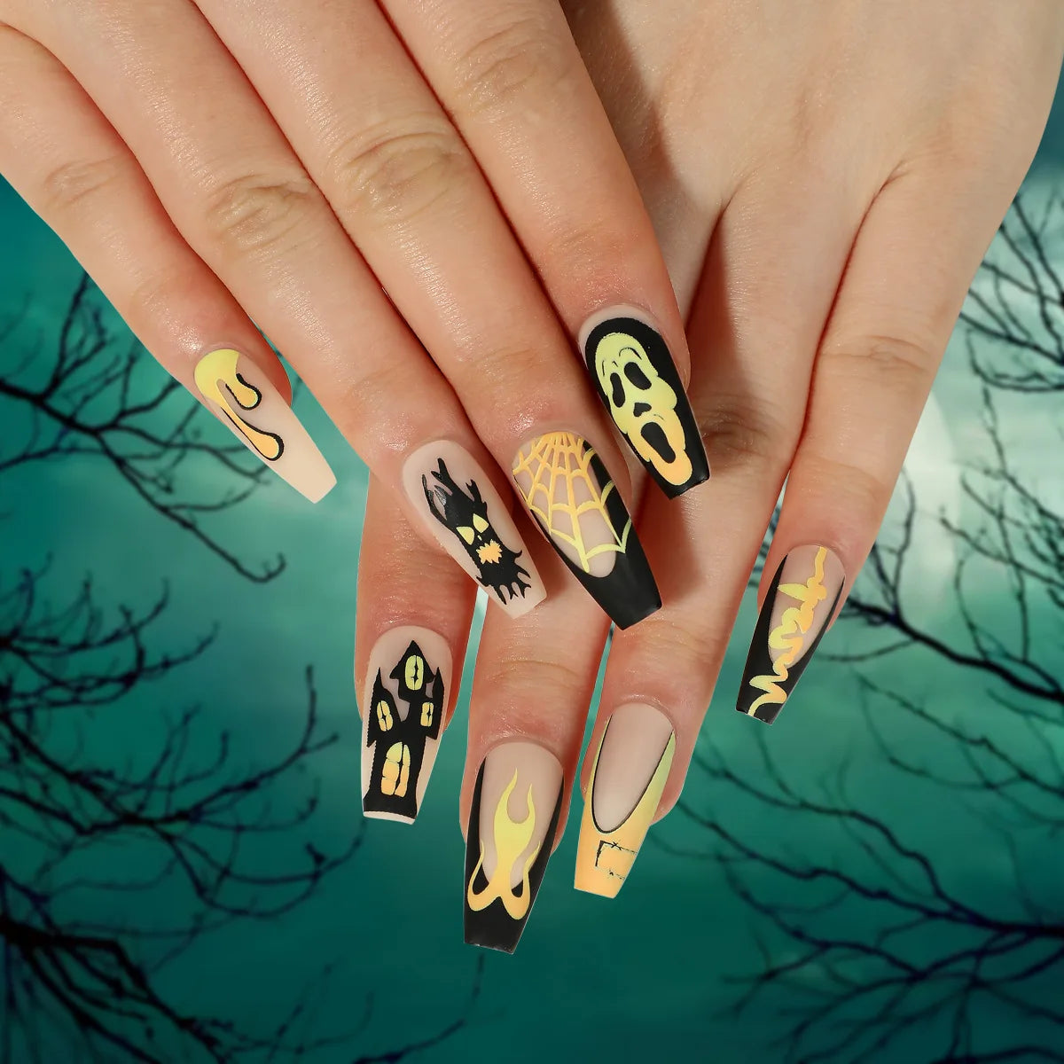 24pcsHalloween Fake Nails