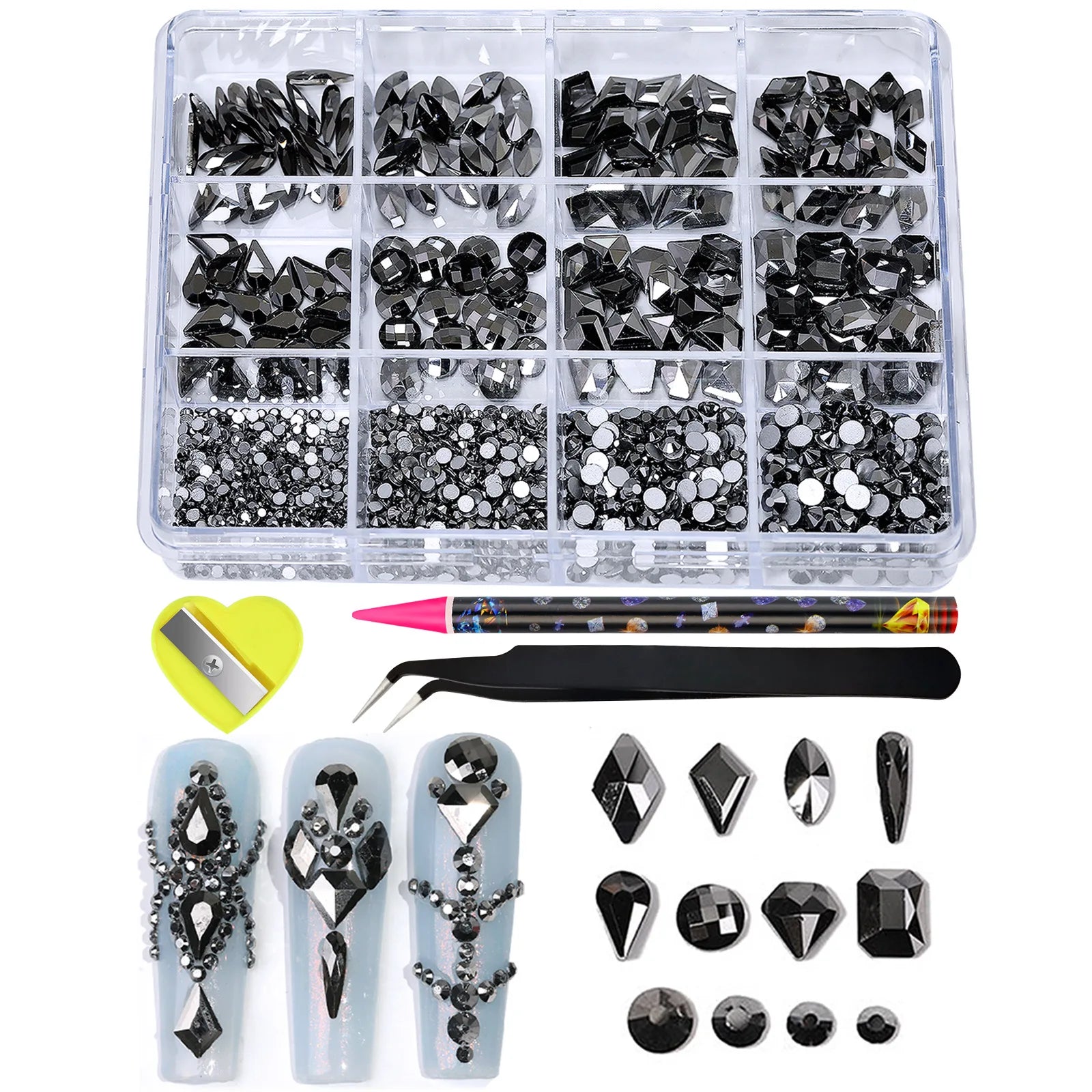 12Grids Flat Bottom Rhinstones For Nails