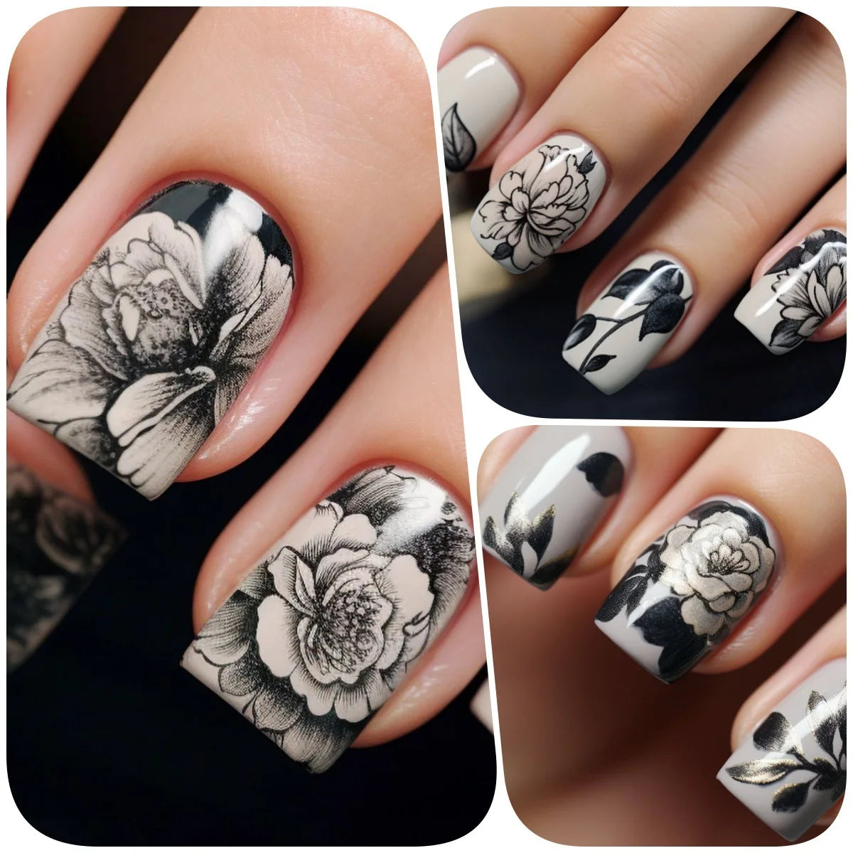 24pcs/set short medium long fake nails
