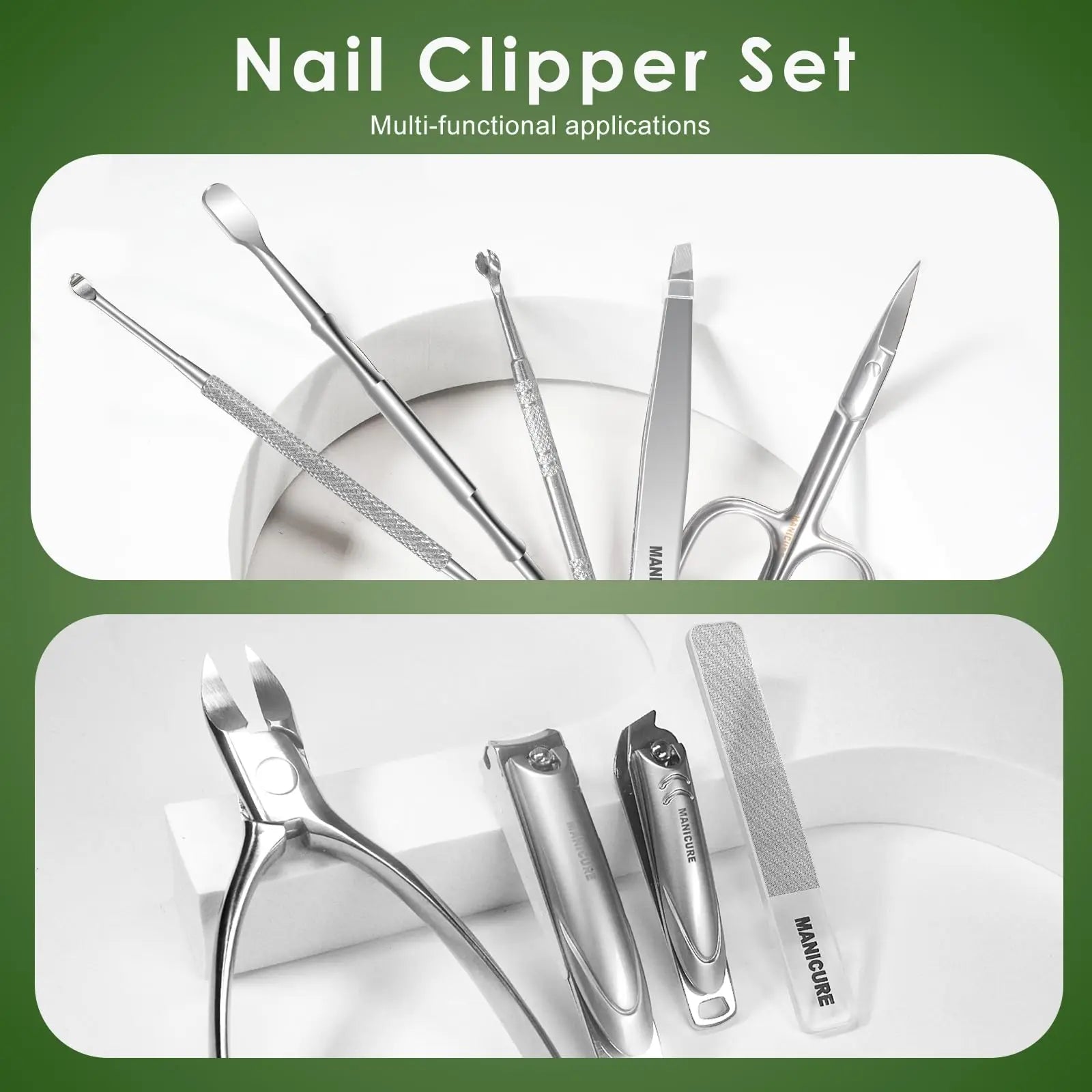Manicure Set Professional 9 in 1 Nail Clippers Set
