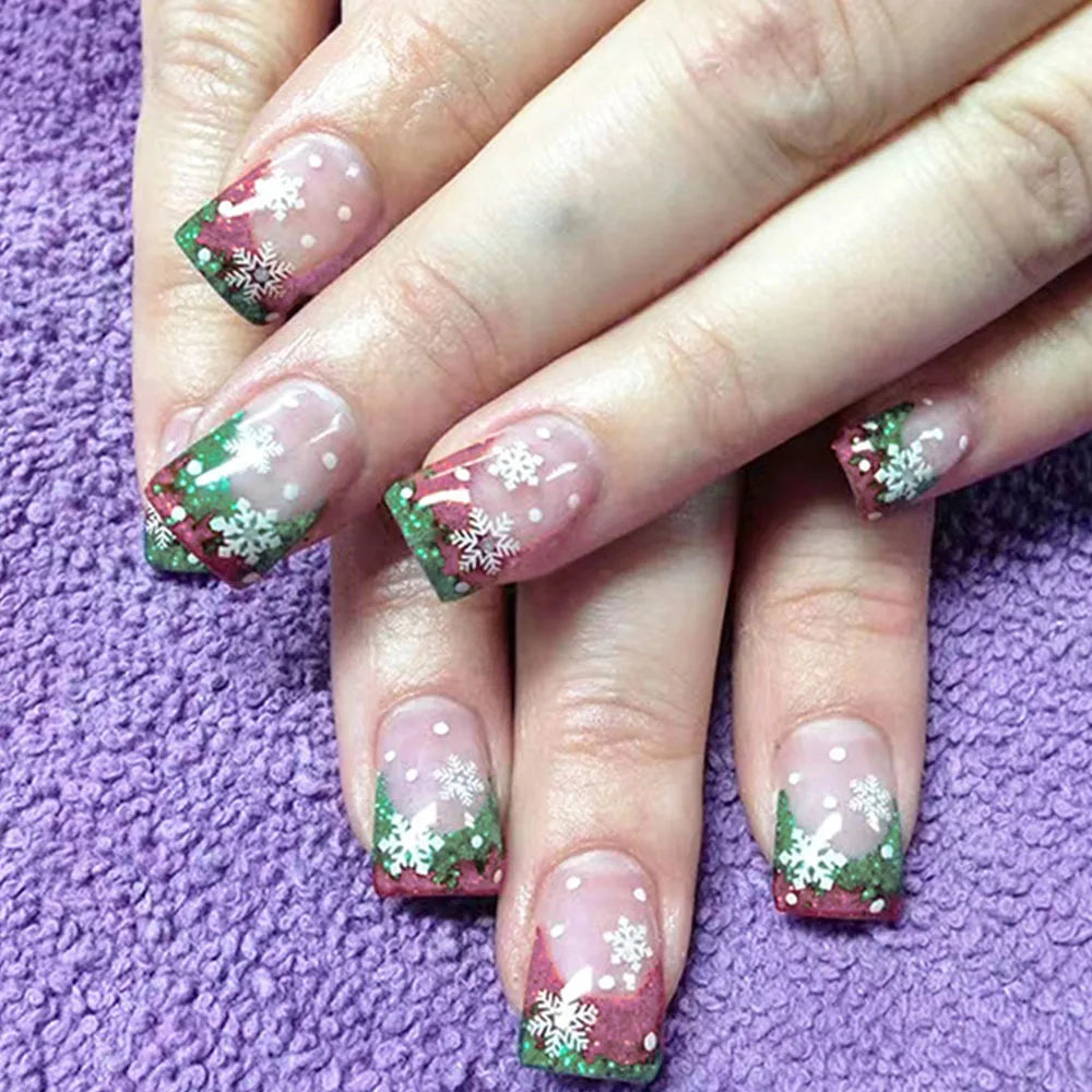 24pcs Merry Christmas Press On Nails
