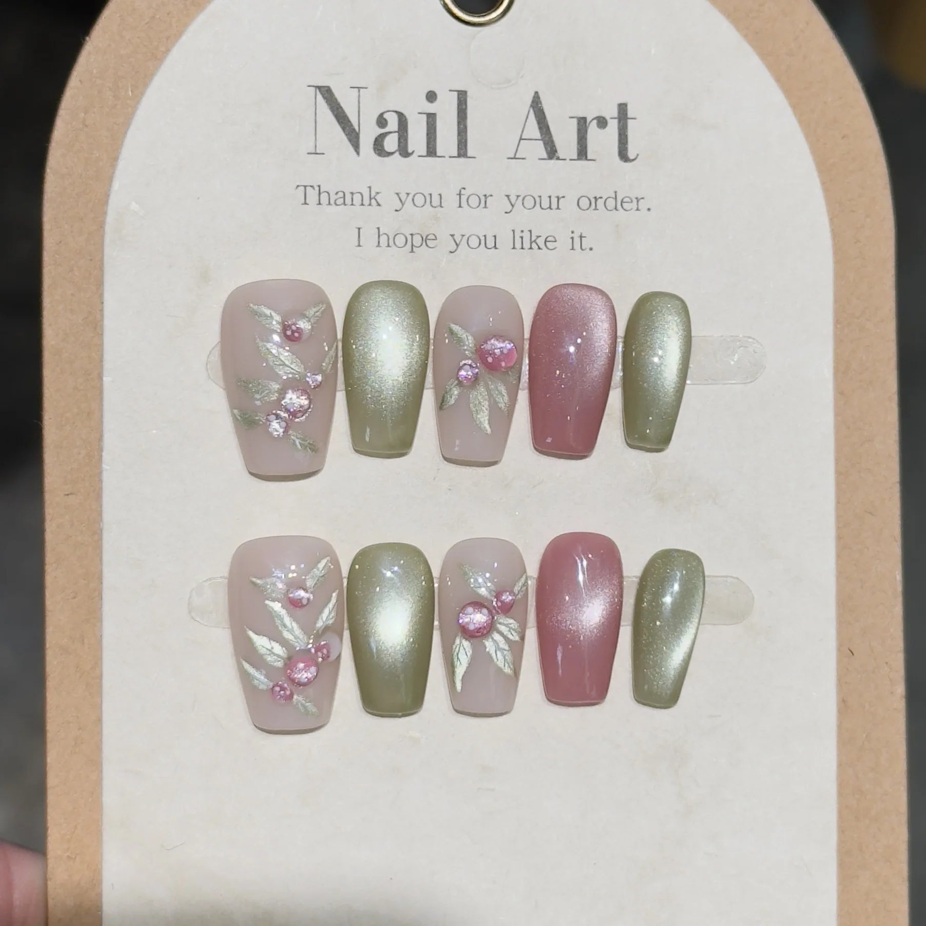 24pcsBlack Handmade Press on Nails