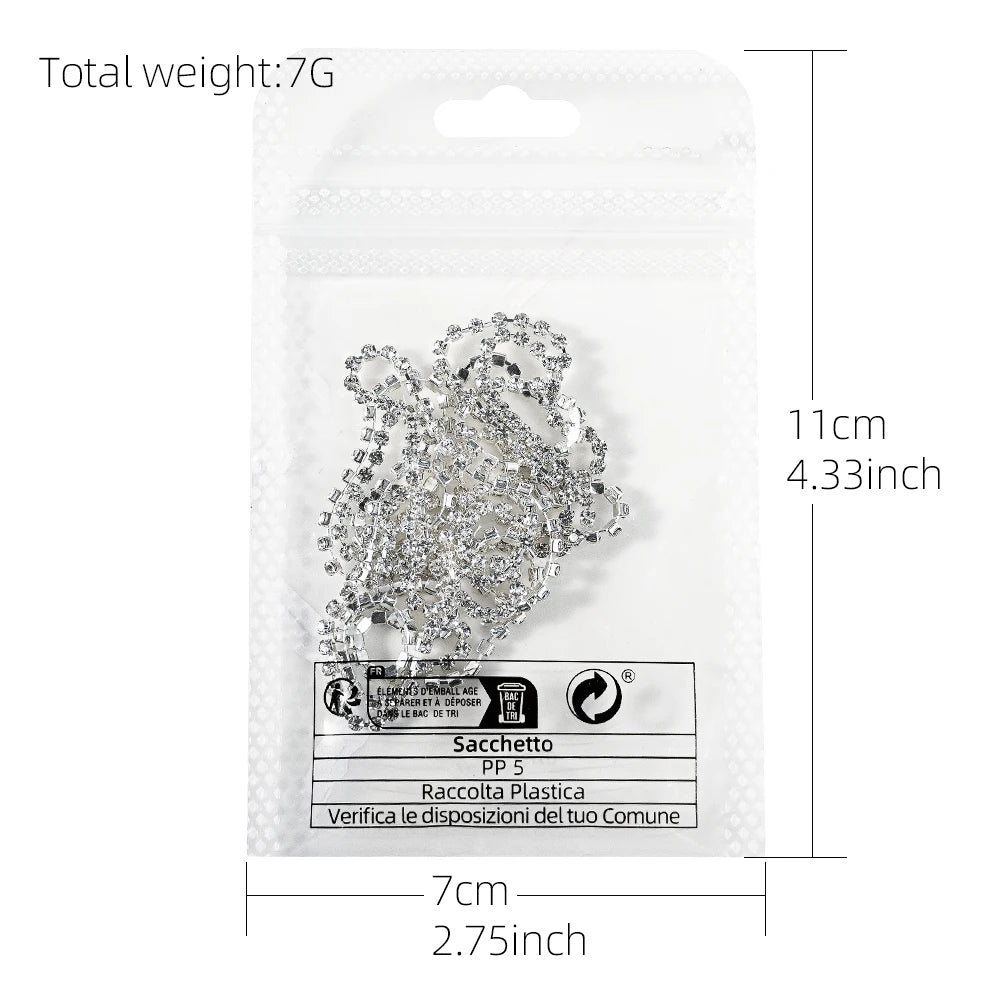 100/50cm Long Luxury Crystal Chain Nail