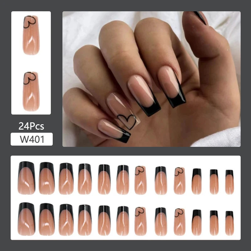 24Pcs/Set Cute and Playful Wearing False Nails