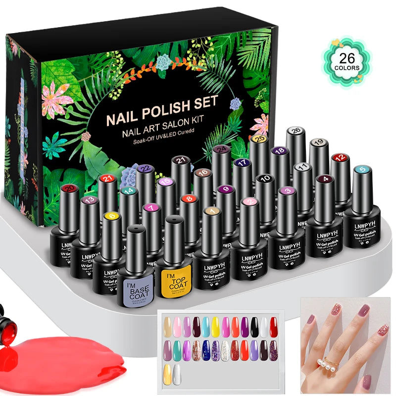 UV Led Gel Varnish Soak Off Nail Top Coat Kit