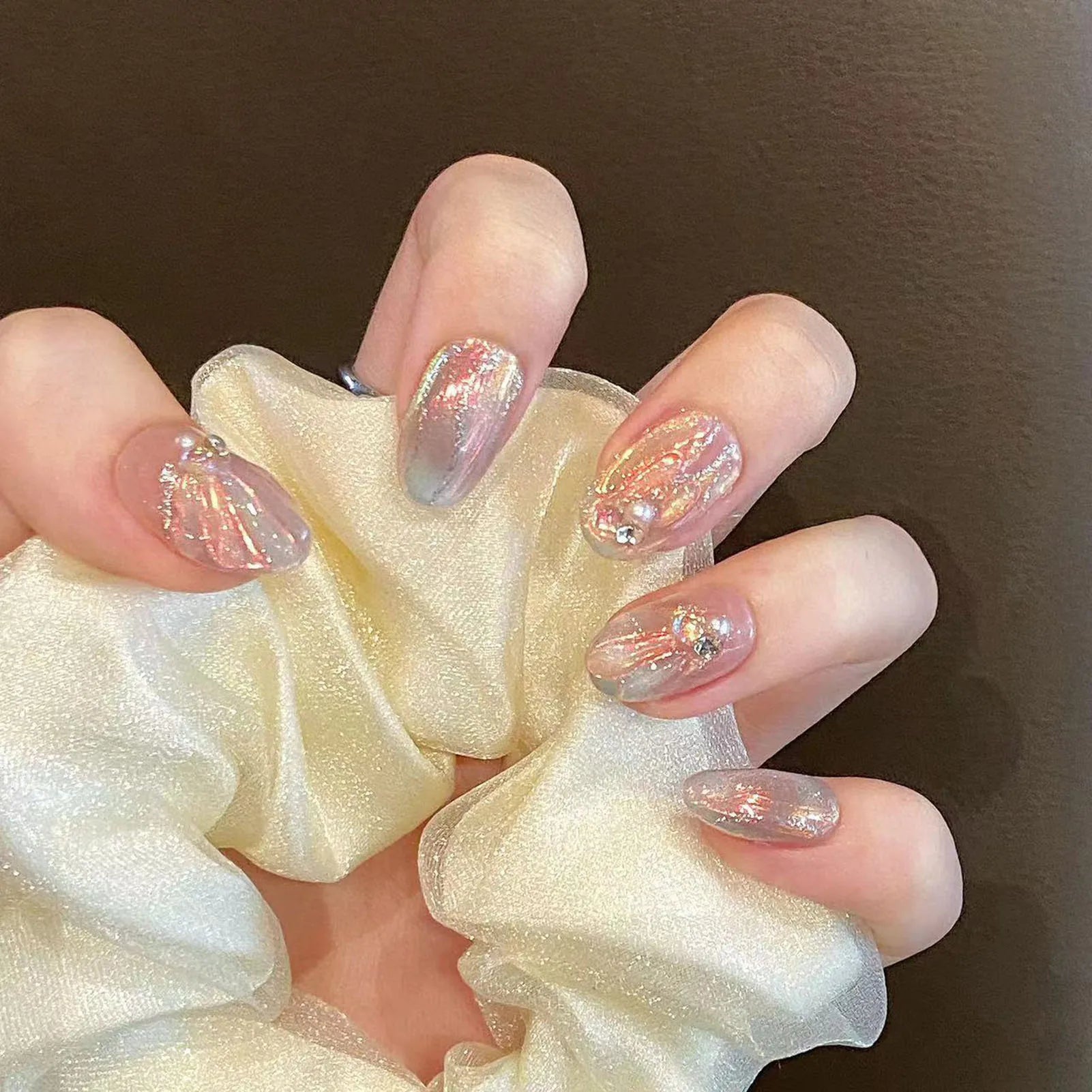 10pcsHandmade Press on Nails Blue