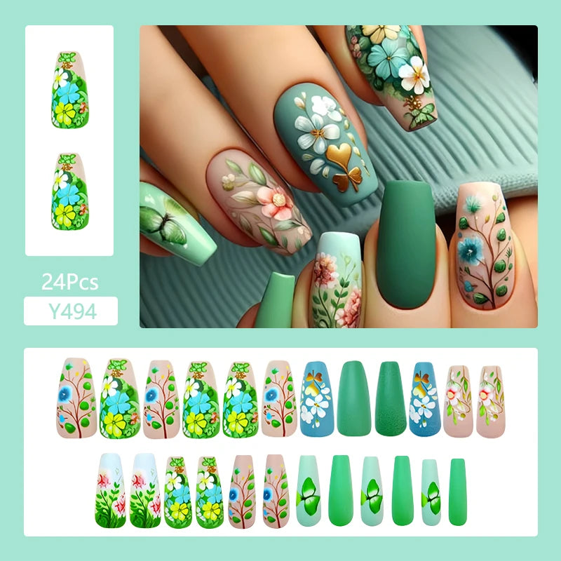 24Pcs/Set Cute and Playful Wearing False Nails