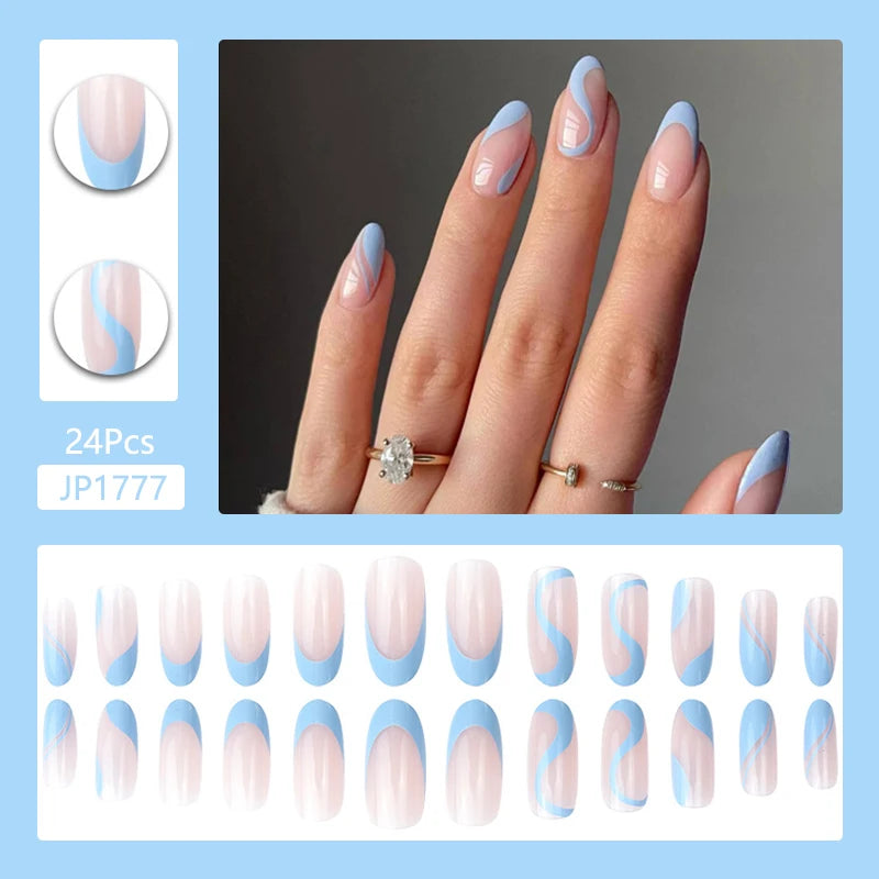 24Pcs/Set Cute and Playful Wearing False Nails