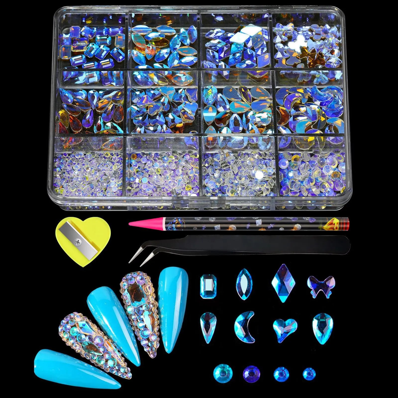 12Grids Flat Bottom Rhinstones For Nails