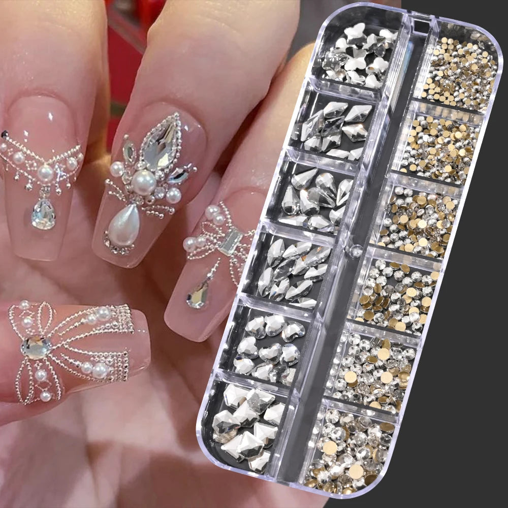 100/50cm Long Luxury Crystal Chain Nail