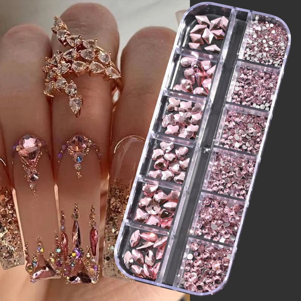 100/50cm Long Luxury Crystal Chain Nail