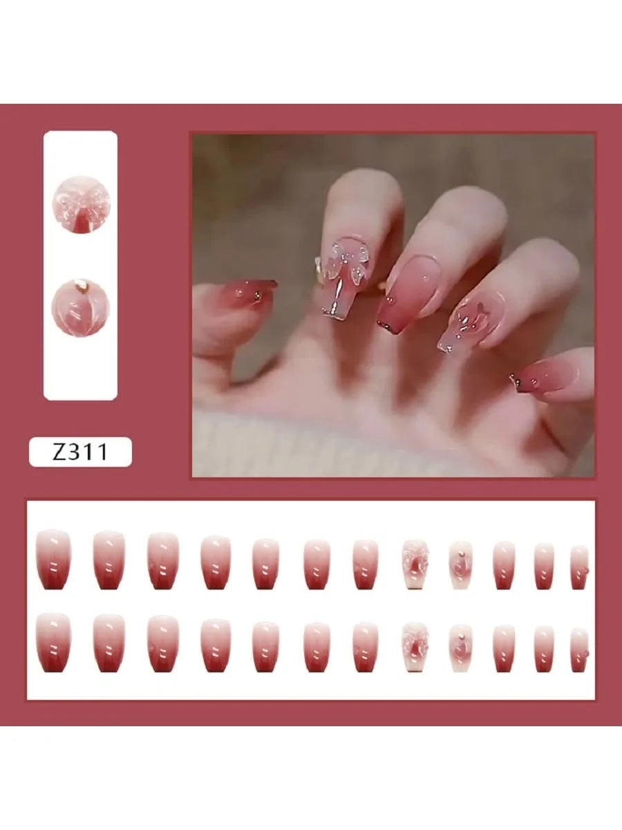 24PCS/1 BOX Gradient Patch  Fake Nail