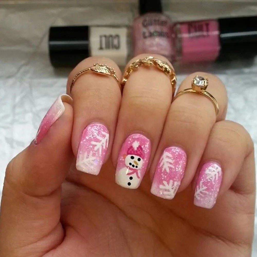 24pcs Merry Christmas Press On Nails