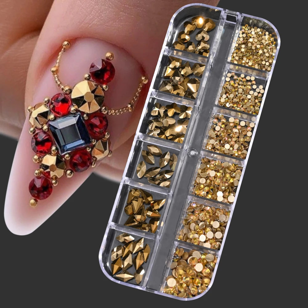 100/50cm Long Luxury Crystal Chain Nail