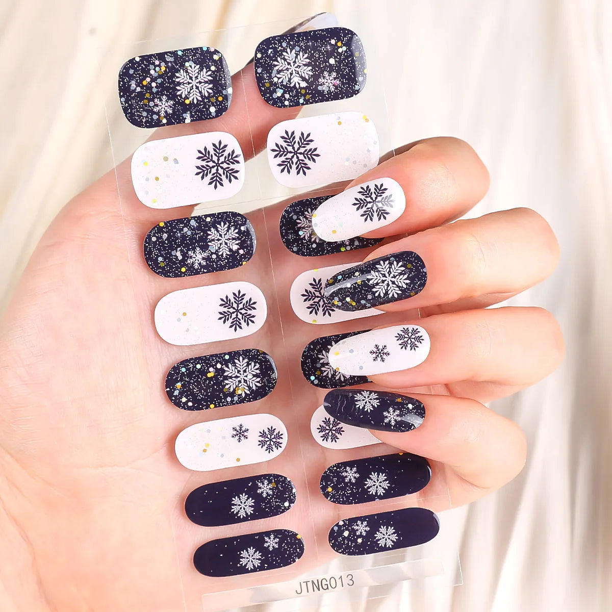 Snowflake Christmas Semi-Cured Gel Nail Stickers