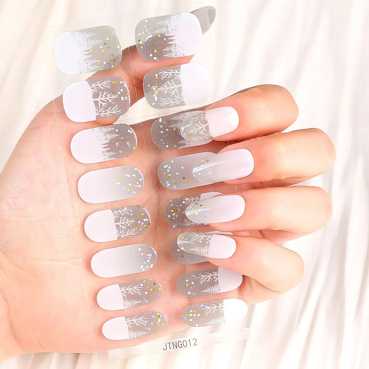 Snowflake Christmas Semi-Cured Gel Nail Stickers