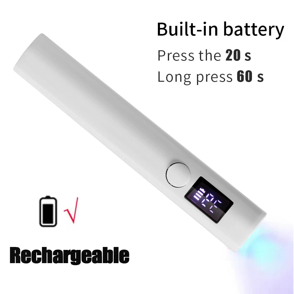 Mini Nail Dryer Lamp With Battery UV LED Nail