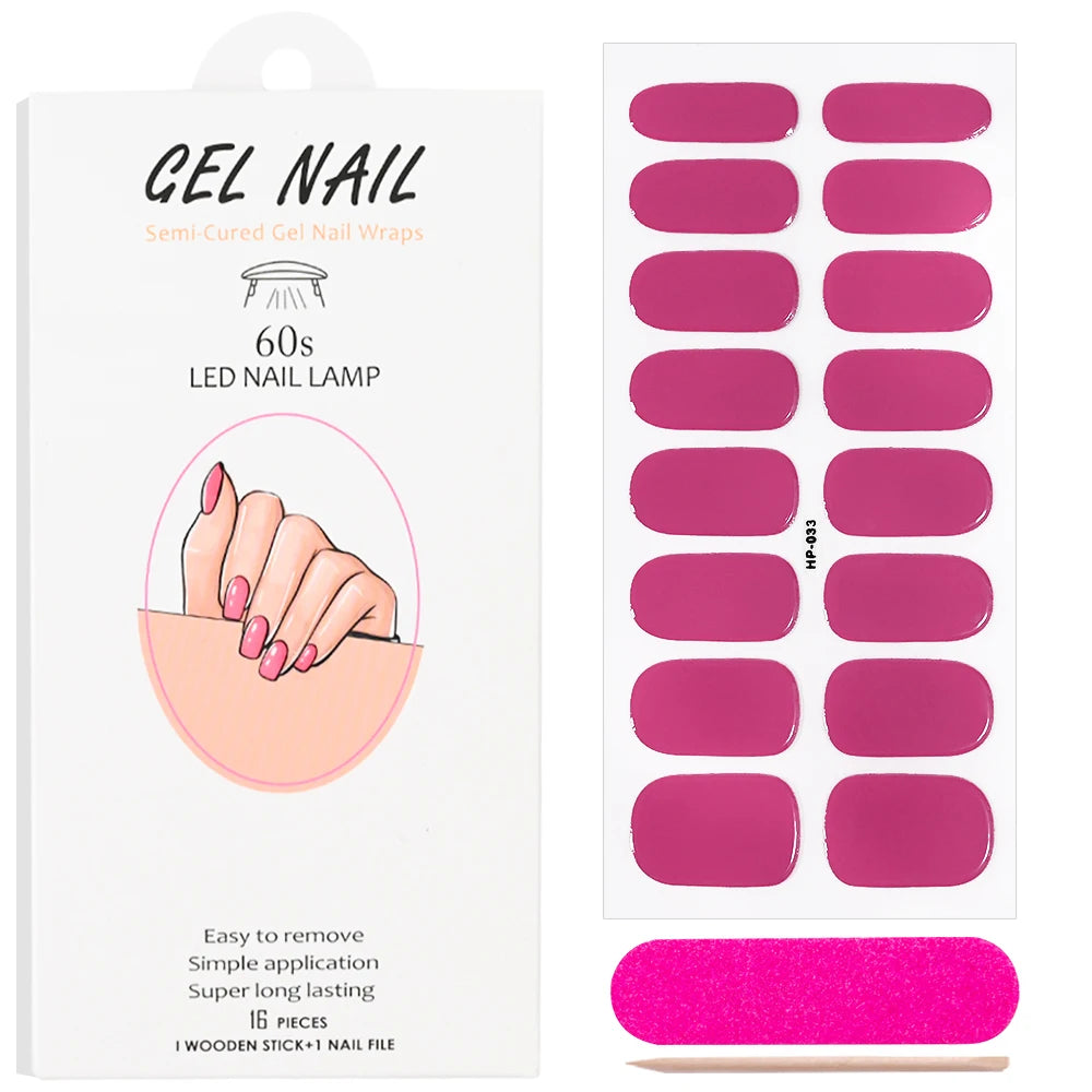 Red Semi Cured Gel Nail Stickers