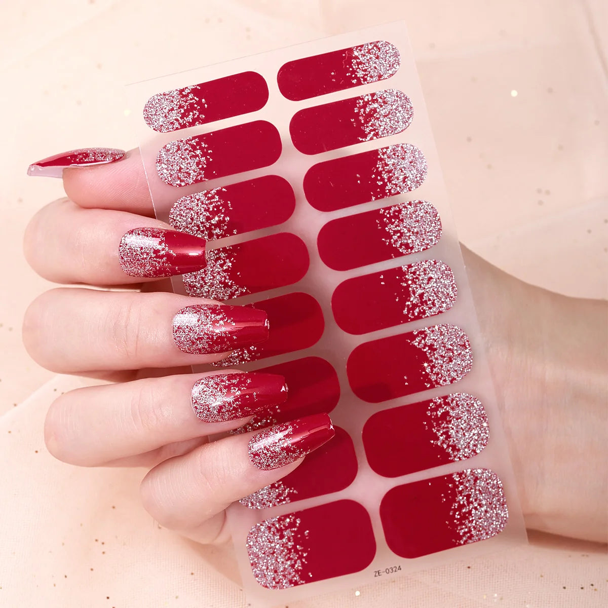 Gradient Glitter Self Adhesive Nail Art Stickers