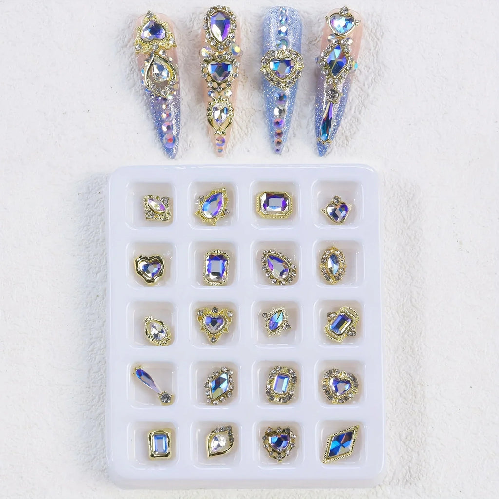 Elegant 3D Alloy Nail crystals.