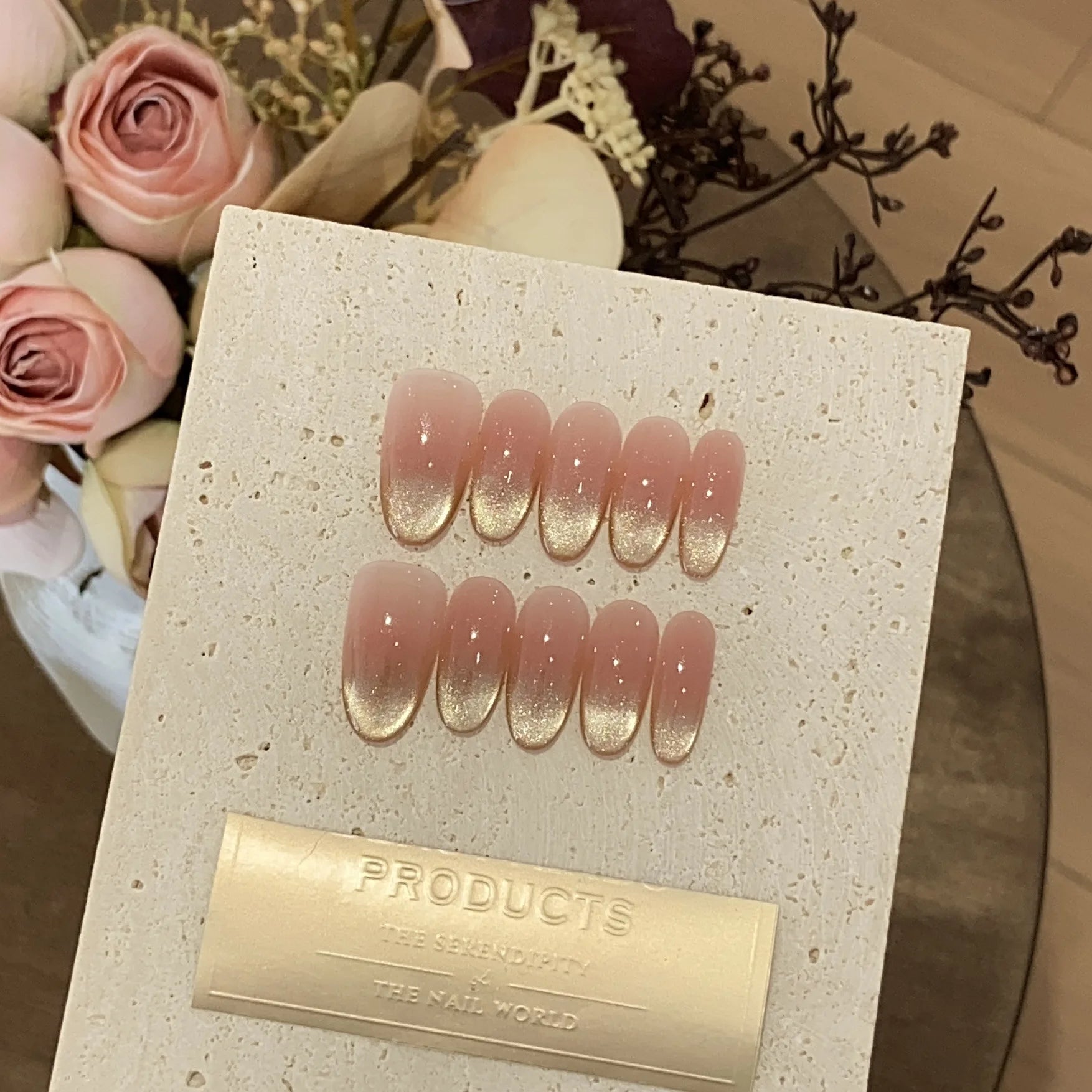 10Pcs Almond Mid-length Oval Fake Nails