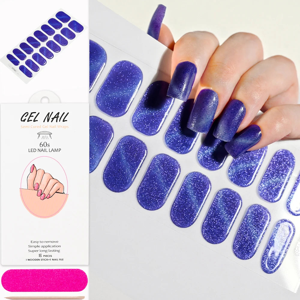 Cat Eye Effect Semi-Cured Gel Nail Wraps