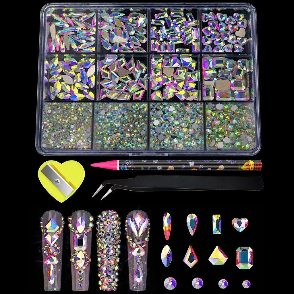 12Grids Flat Bottom Rhinstones For Nails