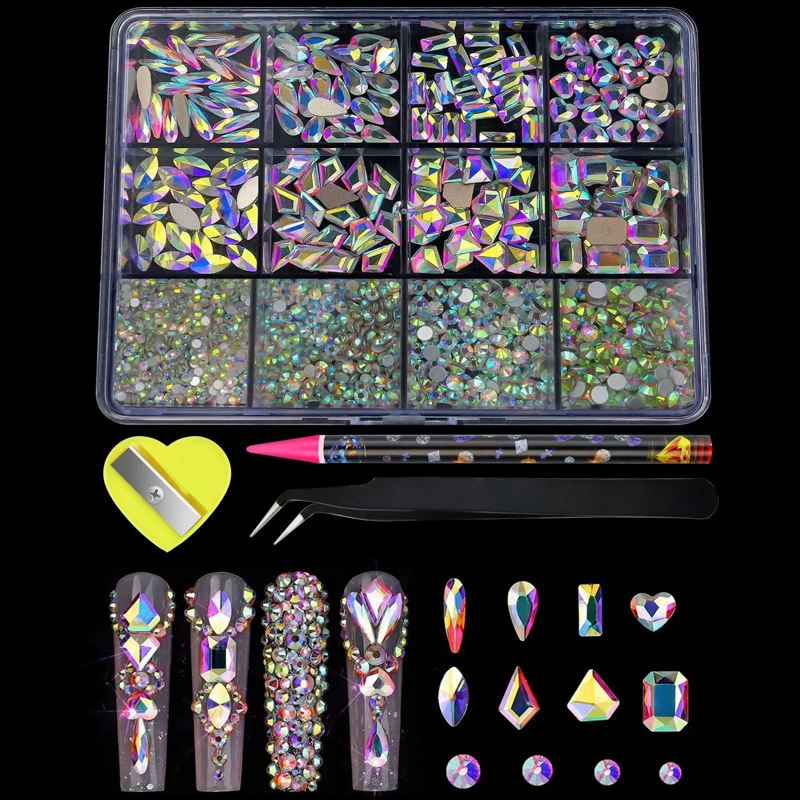 12Grids Flat Bottom Rhinstones For Nails