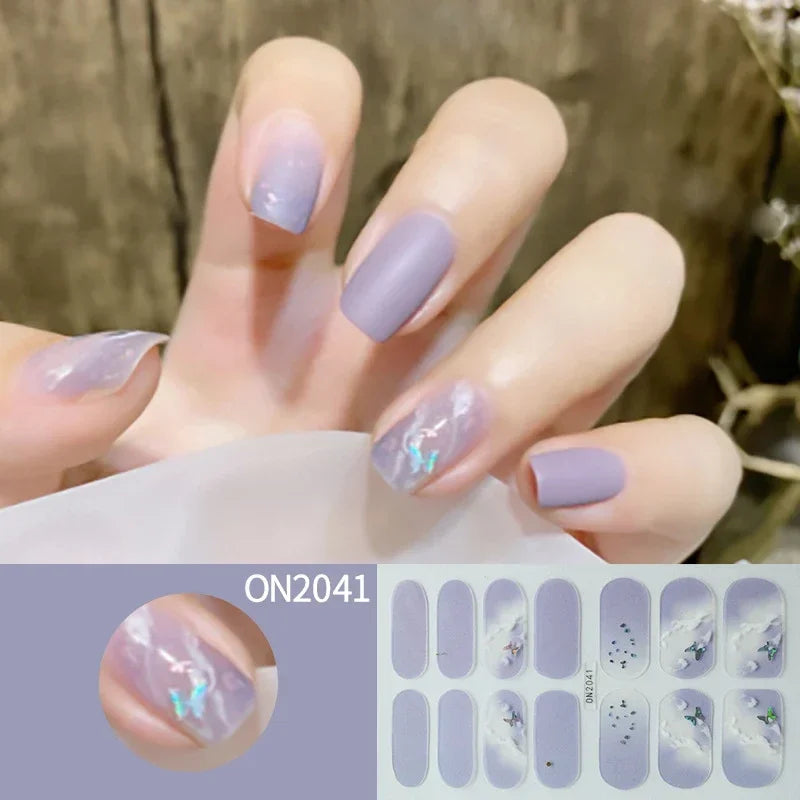 3D Flowers Gradient Color Adhesive Gel Nail Stickers