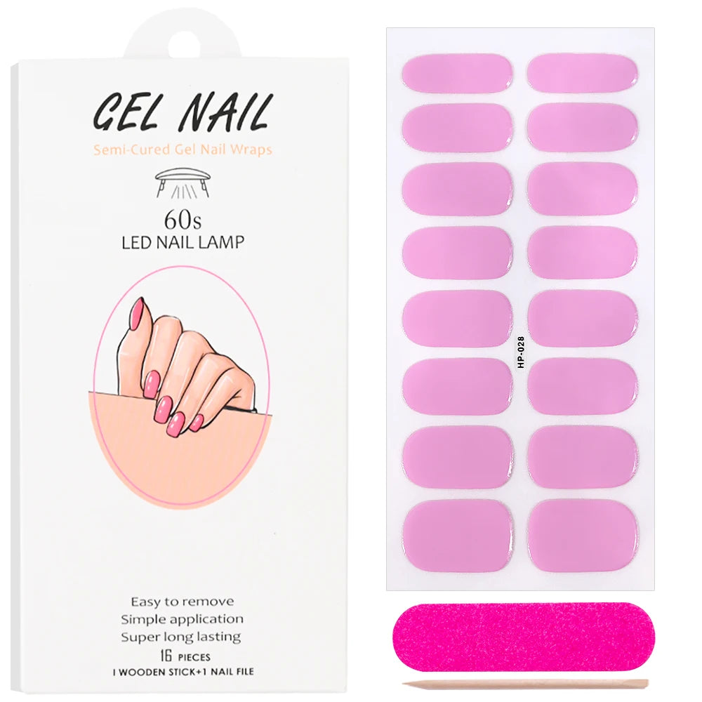 Red Semi Cured Gel Nail Stickers