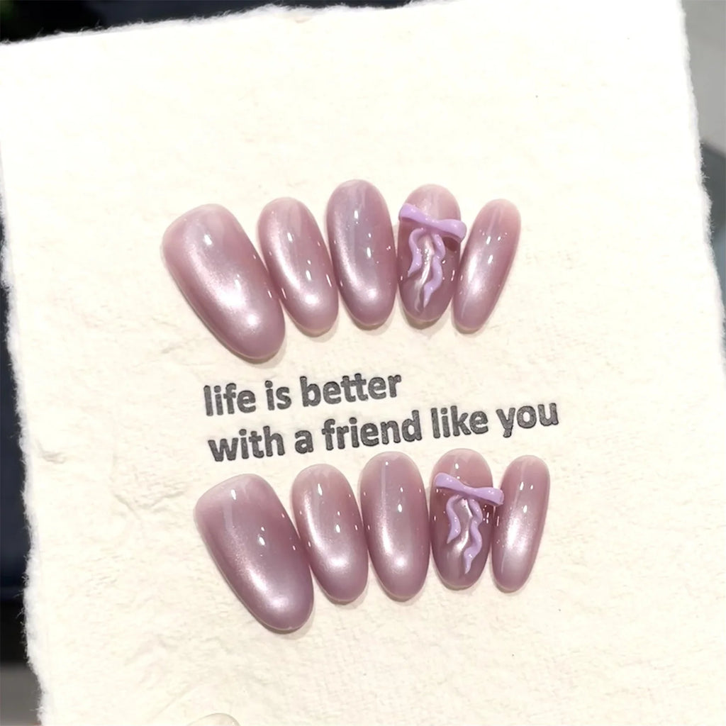 10pcs Handmade Press On Nails Vintage Wine Red