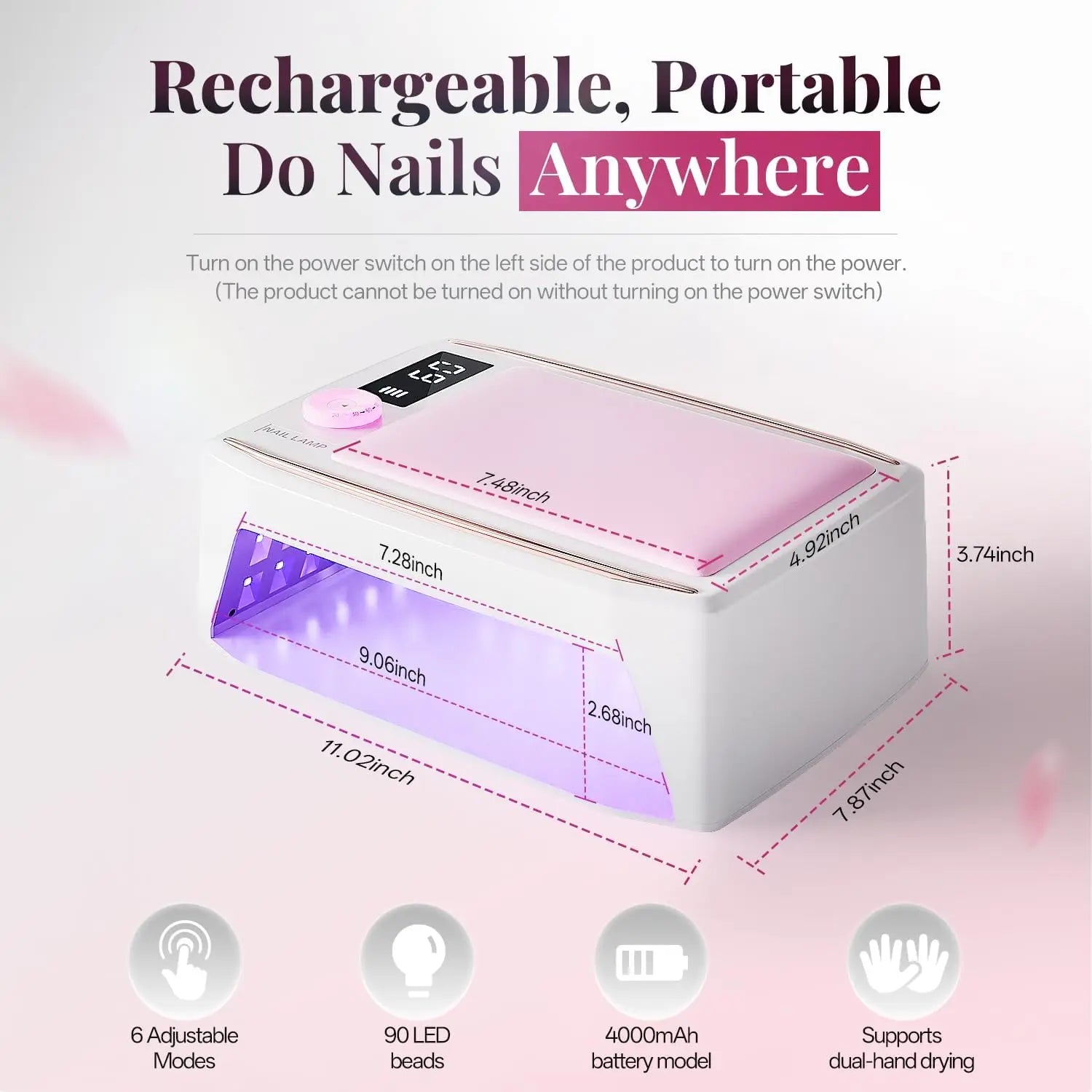 2025 New Powerful Nail Art Lamp Hand Pillow Light