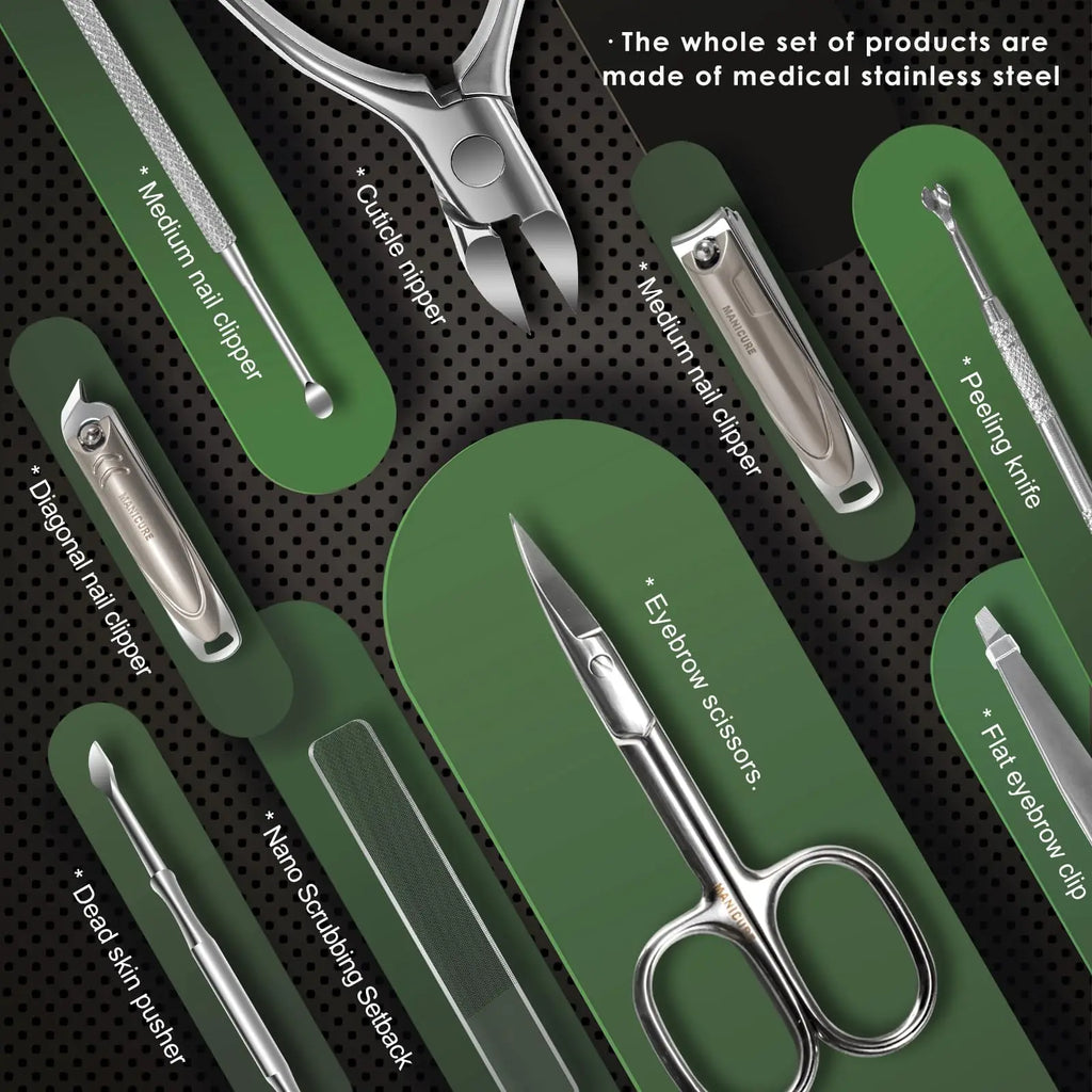 Manicure Set Professional 9 in 1 Nail Clippers Set